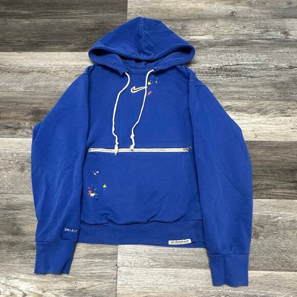 Nike Standard Issue Splatter Hoodie Royal Blue Mens S Pullover Sweatshirt Hoodie - Picture 2 of 9